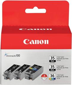 img 3 attached to 🖨️ Canon PGI-35/CLI-36 2 черных и 1цветной набор совместим с iP100, iP110 - высококачественные чернила для оптимальной печати
