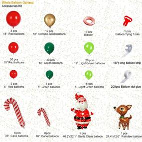 img 3 attached to 🎄 Christmas Balloon Garland Arch Kit - 129 Pieces with Xmas Balloon, Elk Balloon, Red White Candy Cane Balloons, Red/Green/Light Green/Gold Balloons - Party Decorations for Christmas