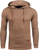 men's square pattern pullover hoodie - long sleeve casual sweatshirt with hood логотип