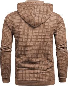 img 3 attached to Men's Square Pattern Pullover Hoodie - Long Sleeve Casual Sweatshirt with Hood