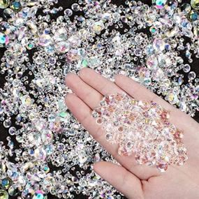 img 4 attached to 💎 Favoby 4000 Pcs Bling Diamond Acrylic Gem Table Scatter: Perfect Wedding Decoration - AB White Acrylic Diamonds Rhinestones Vase Fillers for Birthday, Baby Shower, and Party Tables