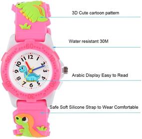 img 3 attached to Venhoo Waterproof Silicone Children Child Pink Girls' Watches