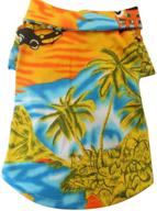 🌴 stylish hawaiian beach coconut tree print dog shirt: perfect summer camp attire! логотип