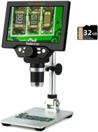 high-resolution 7 inch lcd digital usb microscope with 32g tf card and 12mp camera - 1-1200x magnification - ideal for circuit board repair, soldering, pcb examination, and coin inspection logo