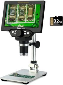 img 4 attached to High-Resolution 7 Inch LCD Digital USB Microscope with 32G TF Card and 12MP Camera - 1-1200X Magnification - Ideal for Circuit Board Repair, Soldering, PCB Examination, and Coin Inspection