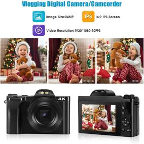 img 1 attached to 📸 Toberto Цифровая камера 4K: Full HD 48MP 1080P видеокамера с WiFi, 3,5-дюймовым IPS-сенсорным экраном и широкоугольным объективом - идеально подходит для фотографии, ведения блога на YouTube и многого другого!