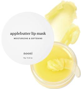 img 4 attached to 🍎 Маска для губ Nooni Applebutter: Масло ши, Растительные воски и Витамины A, C и E для восстановления треснувших губ. Ночная увлажняющая маска для губ в корейском уходе за кожей. Не тестировалось на животных. Без глютена и парабенов.