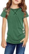 👚 rrhss girls' casual button sleeve t-shirt for tops, tees, and blouses logo