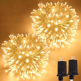 img 4 attached to 🎄 Super Bright 2-Pack 56FT 240 LED Christmas Lights: Decorate Your Outdoor/Indoor Space with Twinkle Lights - 8 Modes, Warm White