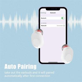 img 1 attached to Беспроводные наушники: водонепроницаемые Bluetooth наушники IPX5 с басовым звуком, микрофоном, сенсорным управлением, 30 часами проигрывания - белый