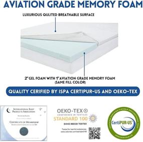 img 2 attached to 🛏️ Enhance Bed Comfort with 3 Inch Cool Gel Memory Foam Mattress Topper - Queen Size Bed with Removable Soft Cover, Comfort Body Support & Pressure Relief - 10 Year Warranty Included