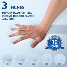 img 3 attached to 🛏️ Enhance Bed Comfort with 3 Inch Cool Gel Memory Foam Mattress Topper - Queen Size Bed with Removable Soft Cover, Comfort Body Support & Pressure Relief - 10 Year Warranty Included