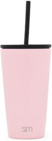 img 3 attached to Simple Modern Classic Insulated Tumbler With Straw And Flip Lid - Stainless Steel Water Bottle Iced Coffee Travel Mug Cup 16Oz (470Ml) -Blush