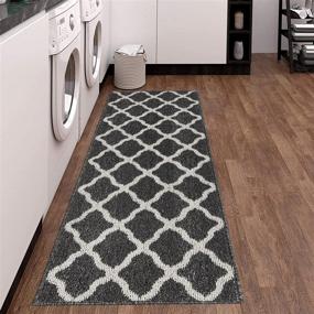 img 1 attached to 🖤 SHACOS Extra Long Doormat Indoor Outdoor - 20x59 inch Runner Rug for Entryway Kitchen, Non Slip Washable Floor Mat, Black