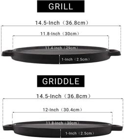 img 3 attached to 🍳 Универсальная чугунная решетка/гриль с оборотной поверхностью для плиты - двуручный чугунный гриль/гриль размером 12 дюймов