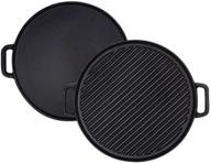 🍳 versatile cast iron reversible grill/griddle for stovetop cooking - double handled 12-inch cast iron grill/griddle logo