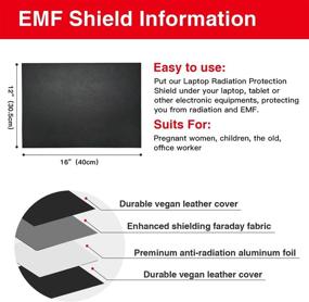 img 2 attached to 🔒 Large 16’’ Laptop Radiation Protection Shield with 5G & EMF Blocking, Portable Heat Blocker Lap Desk, Anti Radiation Pad Protector for Laptops, Tablets, and Phones