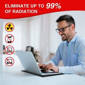 img 1 attached to 🔒 Large 16’’ Laptop Radiation Protection Shield with 5G & EMF Blocking, Portable Heat Blocker Lap Desk, Anti Radiation Pad Protector for Laptops, Tablets, and Phones