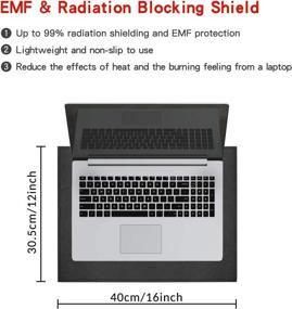 img 3 attached to 🔒 Large 16’’ Laptop Radiation Protection Shield with 5G & EMF Blocking, Portable Heat Blocker Lap Desk, Anti Radiation Pad Protector for Laptops, Tablets, and Phones