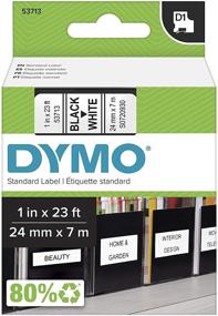 img 4 attached to 🏷️ DYMO Standard D1 53713 Labeling Tape - Black Print on White Tape, 1-inch Width x 23 feet Length, 1 Cartridge