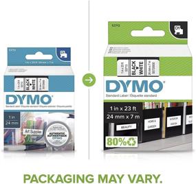 img 3 attached to 🏷️ DYMO Standard D1 53713 Labeling Tape - Black Print on White Tape, 1-inch Width x 23 feet Length, 1 Cartridge
