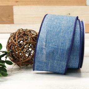 img 2 attached to CT CRAFT LLC Plain Denim Faux Jute Burlap Wired Ribbon – Perfect for Gift Wrapping, Crafting, Decoration, and DIY Projects (2.5 inch x 10 Yards)