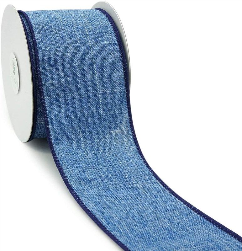 plain wired ribbon yards denim gift wrapping supplies 로고