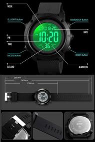 img 1 attached to 🕶️ Ultimate Waterproof Digital Sports Watches for Teenage Boys in a Military Style