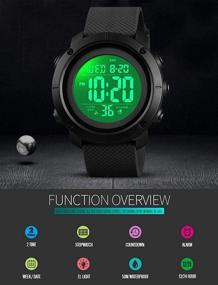 img 2 attached to 🕶️ Ultimate Waterproof Digital Sports Watches for Teenage Boys in a Military Style