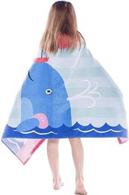 img 3 attached to 🐳 Copinkco 30 X 50 Inches Hooded Beach Towel for Kids - Large Bath Towel Blanket for Travel, Swimming, Camping, and Picnic with Cute Whale Design