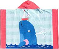 🐳 купинкко 30 x 50 дюймов капюшонное пляжное полотенце для детей - большое ванное полотенце-одеяло для путешествий, плавания, кемпинга и пикника с милым дизайном кита логотип