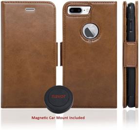 img 3 attached to 📱 Navor Detachable Magnetic Wallet Case and Universal Car Mount for iPhone 7 Plus [RFID Protection] [Vajio Series] -Brown with Enhanced SEO