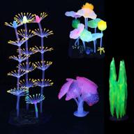 🐠 lpraer 4 pack glow simulation silicone aquarium decorations: plant glow decor for fish tank enhancement logo