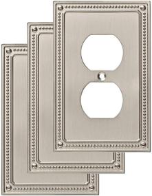 img 4 attached to 🔘 Enhance Your Décor with Franklin Brass Classic Beaded Single Duplex Wall Plate/Switch Plate/Cover (3 Pack), Satin Nickel