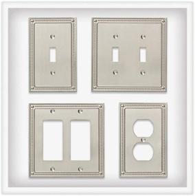 img 1 attached to 🔘 Enhance Your Décor with Franklin Brass Classic Beaded Single Duplex Wall Plate/Switch Plate/Cover (3 Pack), Satin Nickel