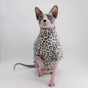 img 1 attached to 🐱 Summer Cotton T-Shirts for Hairless Cats: Limited Edition Brown Leopard Sphynx Clothing, Round Collar Vest, Sleeveless Kitten Shirts, Suitable for Cats & Small Dogs