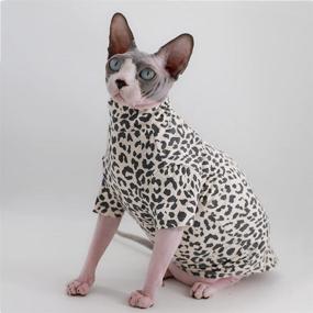 img 2 attached to 🐱 Summer Cotton T-Shirts for Hairless Cats: Limited Edition Brown Leopard Sphynx Clothing, Round Collar Vest, Sleeveless Kitten Shirts, Suitable for Cats & Small Dogs