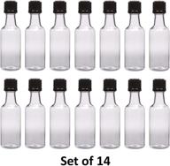 50ml (1.7 oz.) premium round pet clear small plastic bottle with tamper evident caps, made in usa - food grade (14 bottles, black caps) logo