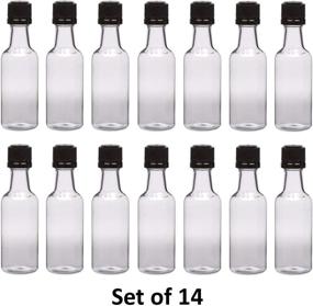 img 1 attached to 50ml (1.7 Oz.) Premium Round PET Clear Small Plastic Bottle With Tamper Evident Caps, Made In USA - Food Grade (14 Bottles, Black Caps)