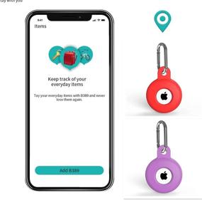 img 3 attached to Чехол для AirTag Airtag Apple Inc - силиконовый чехол для защиты и совместимый с брелком для AirTag Apple 2 шт (красный + красный)