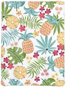 img 3 attached to 🍍 Pineapple Leaves Flowers Blanket Flannel Throw | Soft and Warm Plush Quilt for Couch, Bed | Lightweight & Cozy | 60"x50" | Ideal for Teens