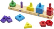 🧩 melissa &amp; doug stack and sort board - educational wooden toy set - includes 15 solid wood pieces logo