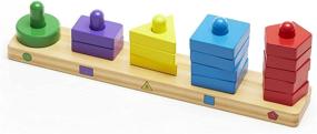 img 1 attached to 🧩 Melissa &amp; Doug Stack and Sort Board - Educational Wooden Toy Set - Includes 15 Solid Wood Pieces