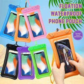 img 1 attached to 6 Piece Floatable Waterproof Phone Pouch: Keep Your Phone Dry and Afloat with Universal Cellphone Dry Bag Case in Vibrant Colors!