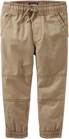 img 2 attached to Little Pull Twill Joggers Oakleaf Boys' Clothing