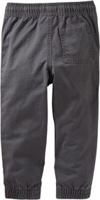 img 1 attached to Little Pull Twill Joggers Oakleaf Boys' Clothing