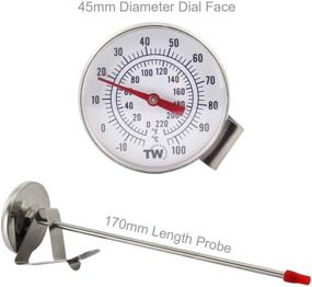 img 2 attached to 🥛 Premium Milk Thermometer for Steaming - Perfect for Coffee, Cheese & Yogurt Making | Includes Clip and 165mm Probe Length