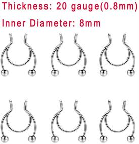 img 1 attached to JOFUKIN Stainless Flexible Horseshoe Piercing Women's Jewelry