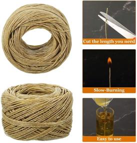 img 3 attached to 🕯️ Complete Candle Making Kit: 200ft Hemp Candle Wick, 200 Metal Wick Sustainers, 100 Wick Stickers – Premium 12.5mm Hot Wax Candle Making Accessories