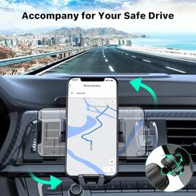 img 1 attached to 🚗 Miracase Car Phone Mount with Metal Clip: Air Vent Phone Holder for Car, Adjustable Size Up to 7'', Easy One-Handed Operation - Compatible with iPhone, Android Phones & More